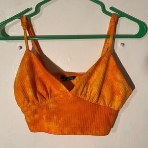 Never worn orange tie dye crop
